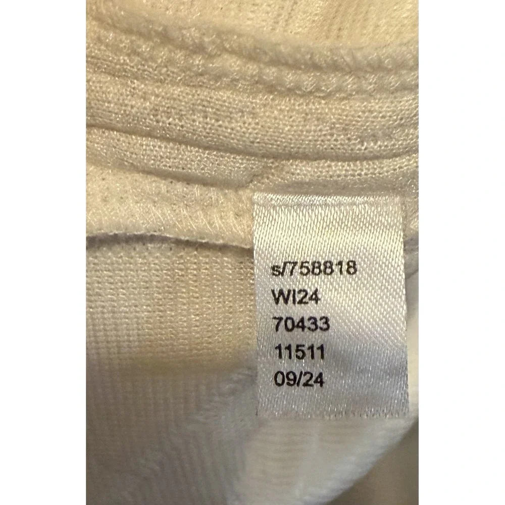 Lou & Grey Quilted Sweatshirt Dress Large Ivory Cream Cozy Lounge Pullover